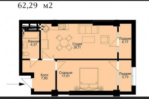 Квартира, 2комн, ПСО, Элитка, 8этаж, 16этажность, 63м2, 680$, Магистраль сухе батора