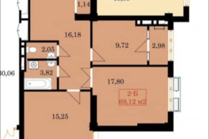 Квартира, 2комн, ПСО, Элитка, 9этаж, 14этажность, 69.12м2, 61500$, Ахунбаева Тыналиева