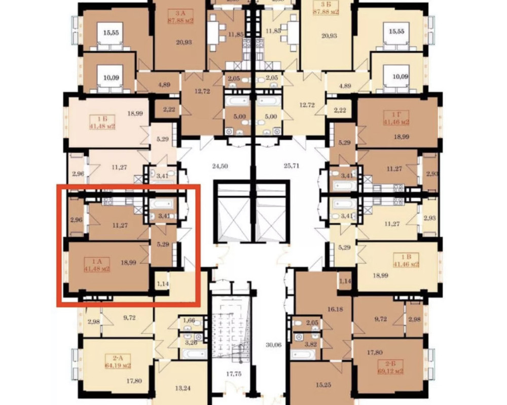  Квартира, 1комн, ПСО, Элитка, 7этаж, 14этажность, 42м<sup>2</sup>, 41500$