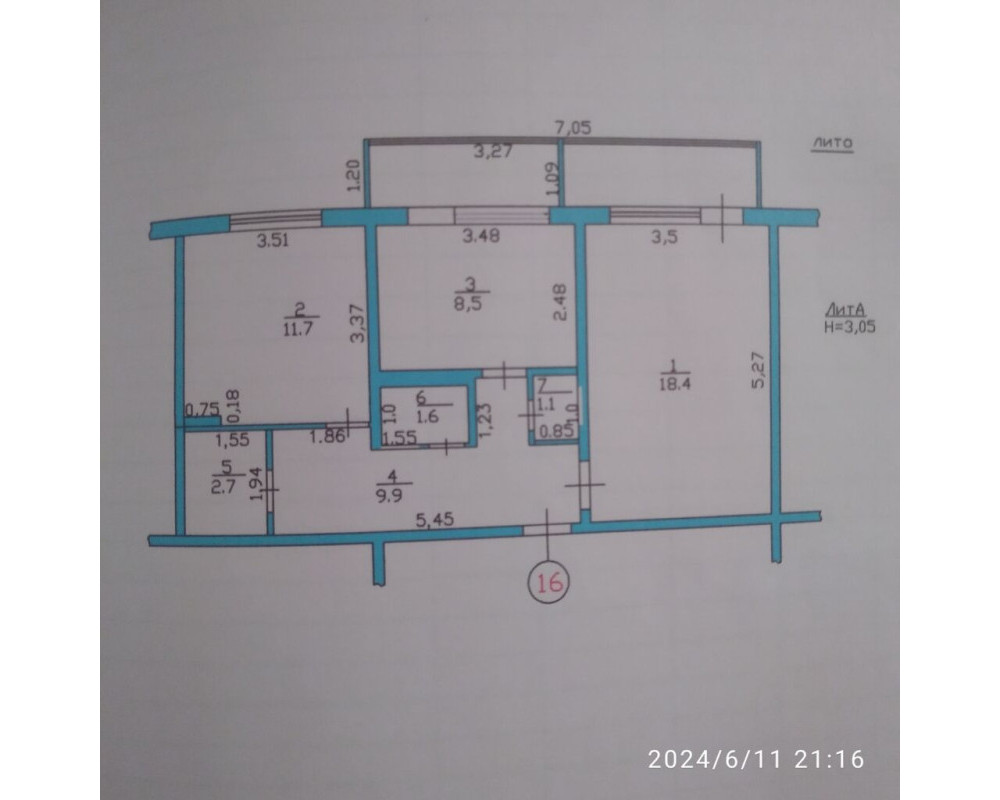  Квартира, 2комн, с отделкой, 106 серия, 4этаж, 9этажность, 54м<sup>2</sup>, 72000$